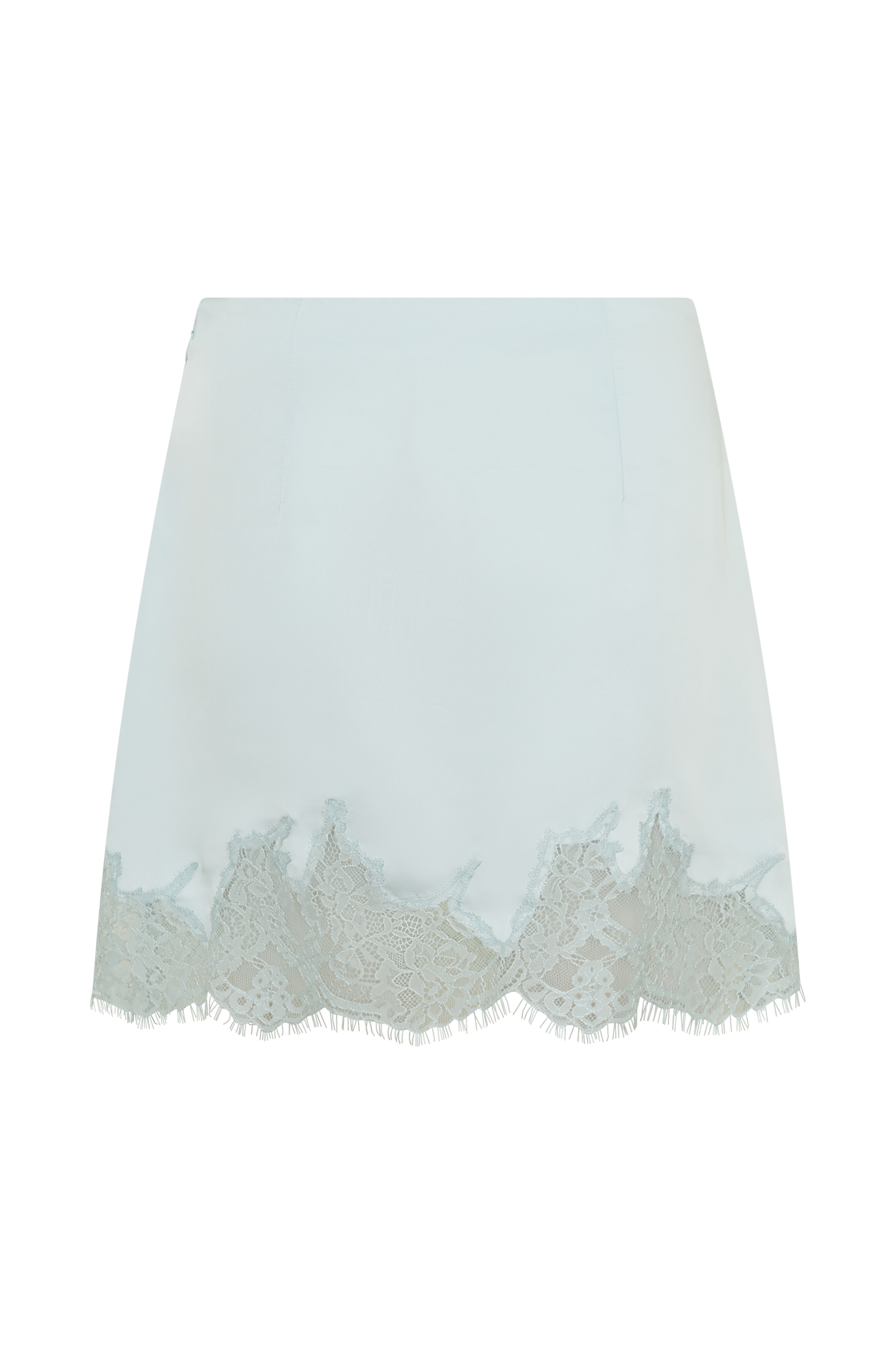 Nina Lace And Satin Mini Skirt - Ice Blue