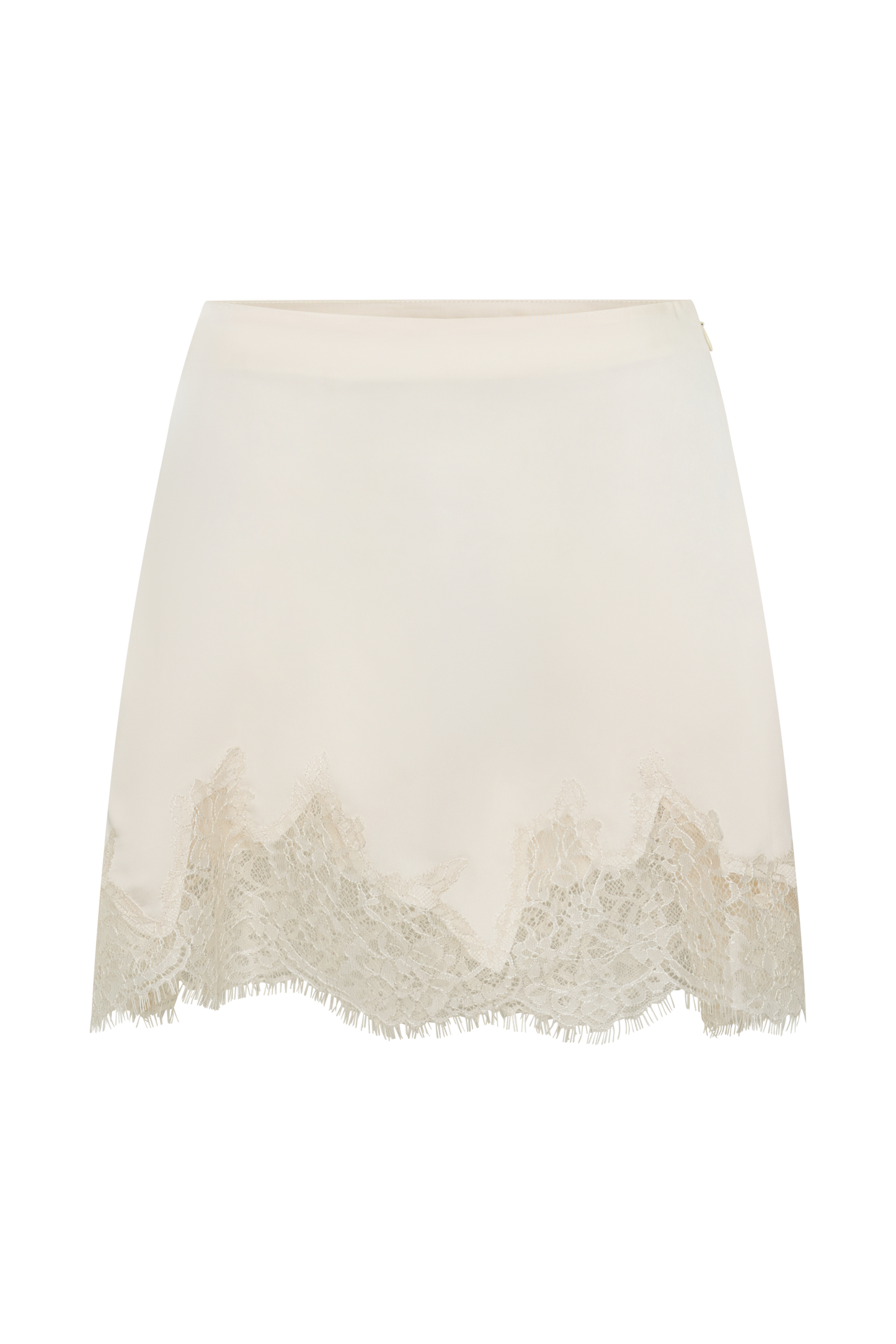 Nina Lace And Satin Mini Skirt - Ivory