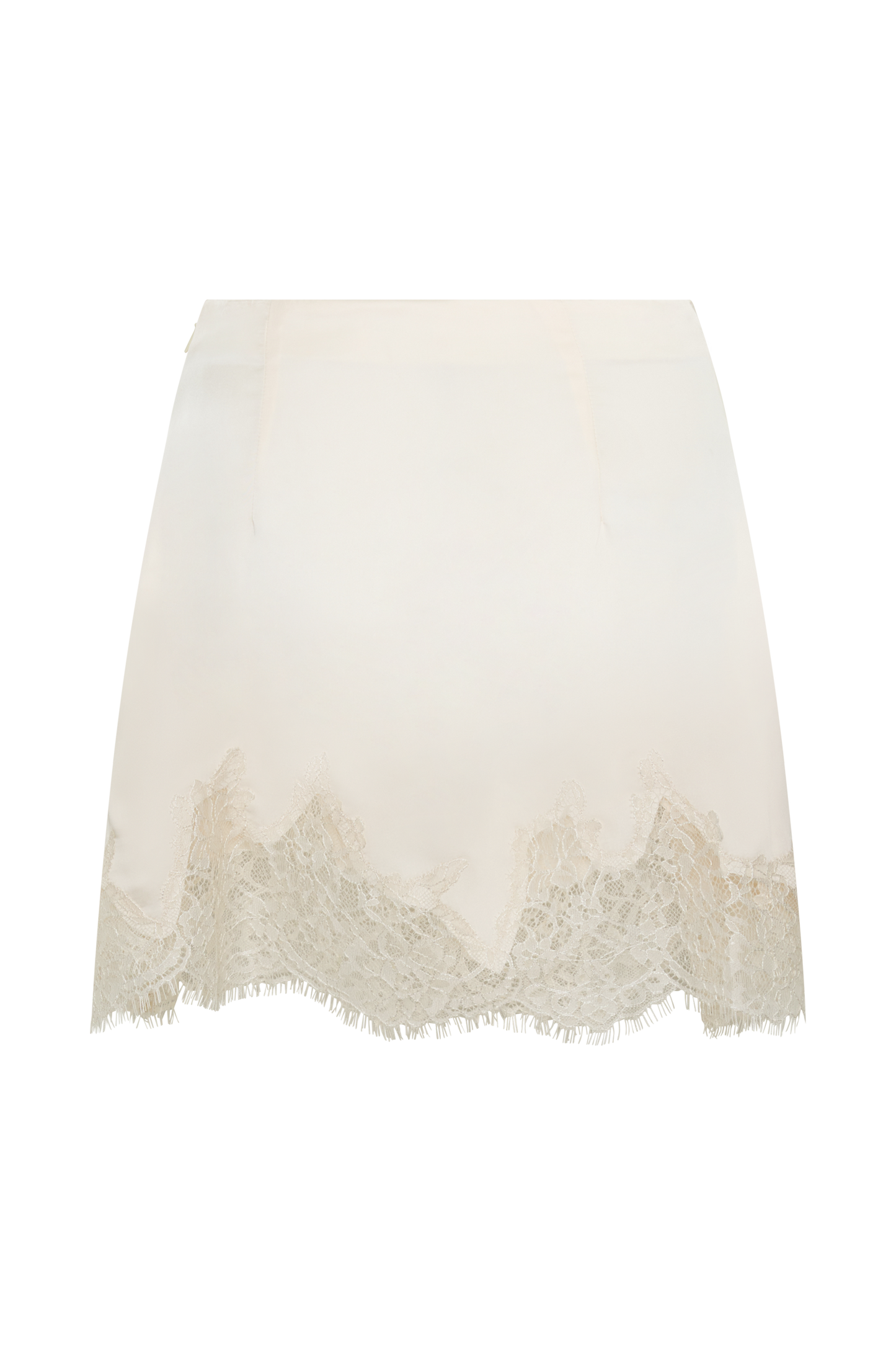 Nina Lace And Satin Mini Skirt - Ivory