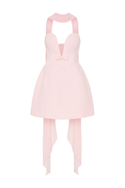 Orellia Strapless Suiting Mini Dress - Soft Pink