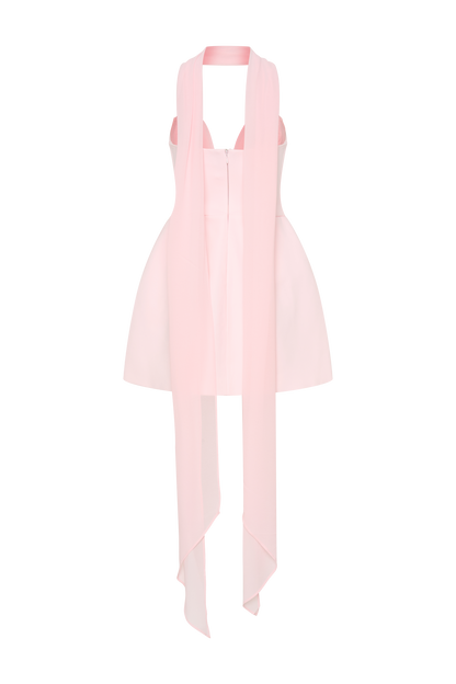 Orellia Strapless Suiting Mini Dress - Soft Pink