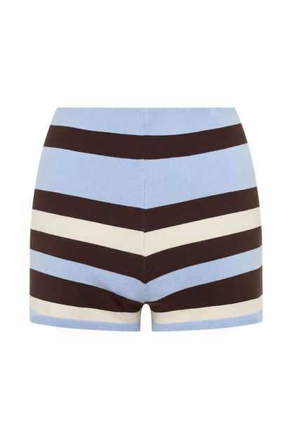 Philly Stripe Knit Short - Chocolate/Blue