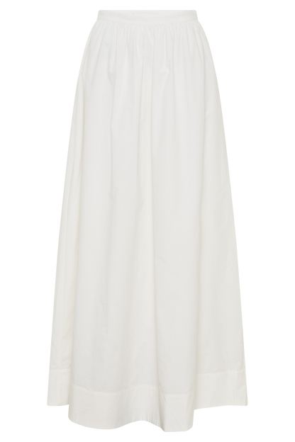 River Gathered Maxi Skirt - White