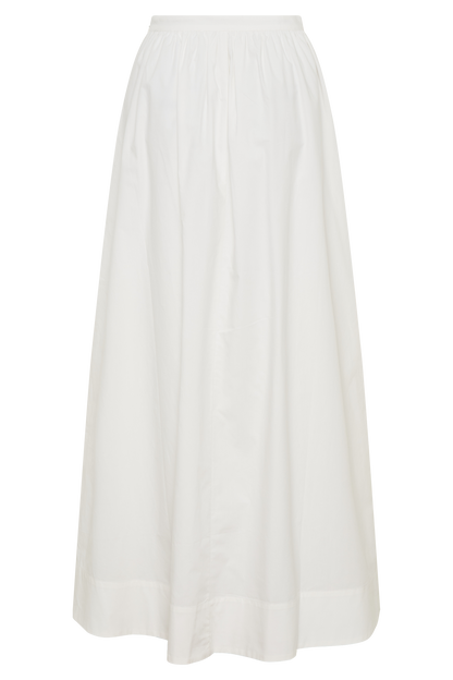 River Gathered Maxi Skirt - White