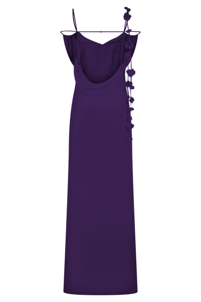 Rosalie Floral Chiffon Maxi Dress - Purple