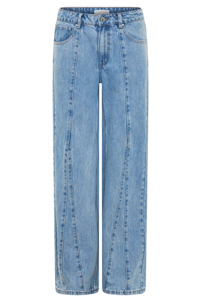 Roy Mid Rise Wide Leg Denim Jeans - Classic Blue