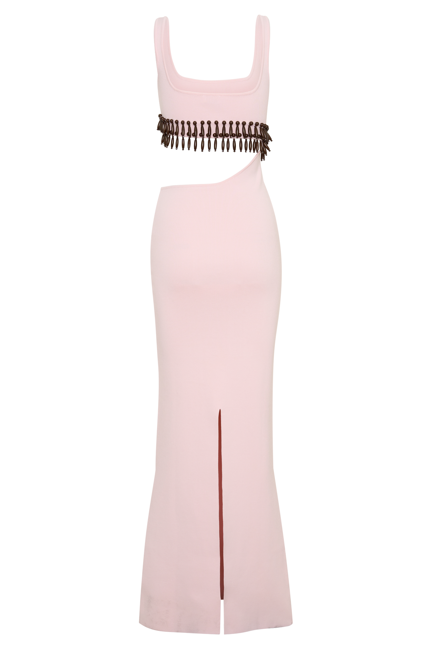 Ruvic Knit Maxi Beaded Dress - Baby Pink