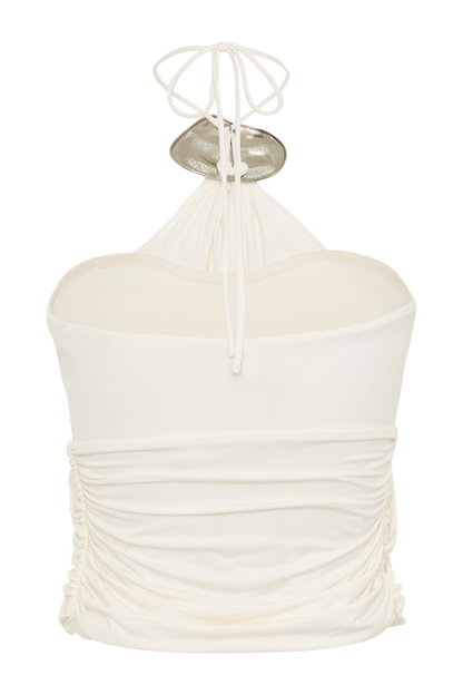 Sade Halter Top With Hardware - Ivory