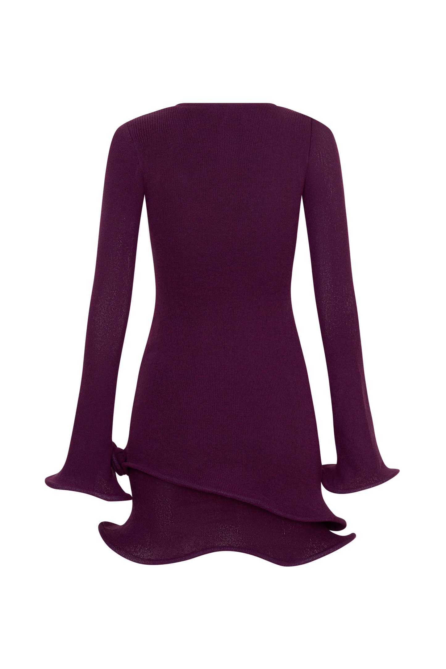 Samira Knit Long Sleeve Mini Dress - Plum
