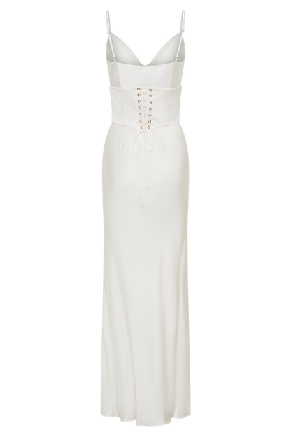 Seraphine Corset Satin Maxi Dress - Ivory