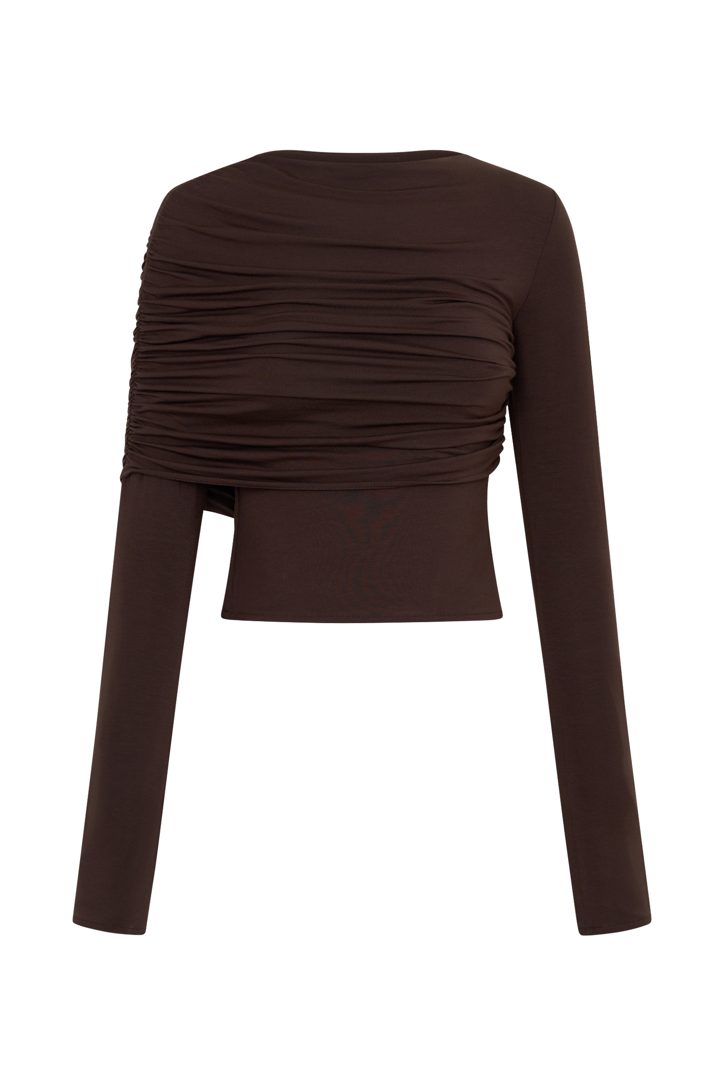 Keaton Modal Long Sleeve Overlay Top - Espresso