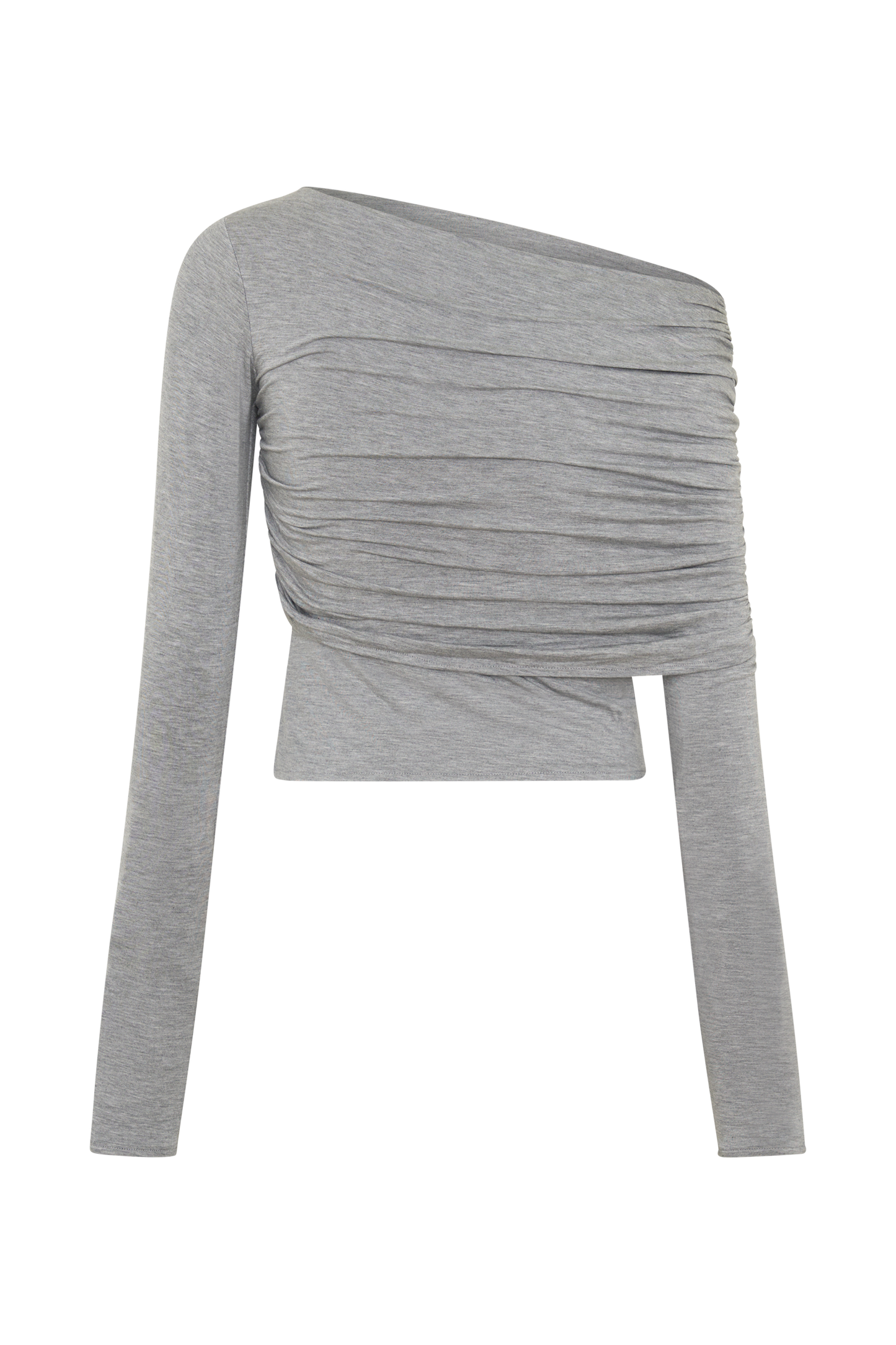 Keaton Modal Long Sleeve Overlay Top - Grey Marle