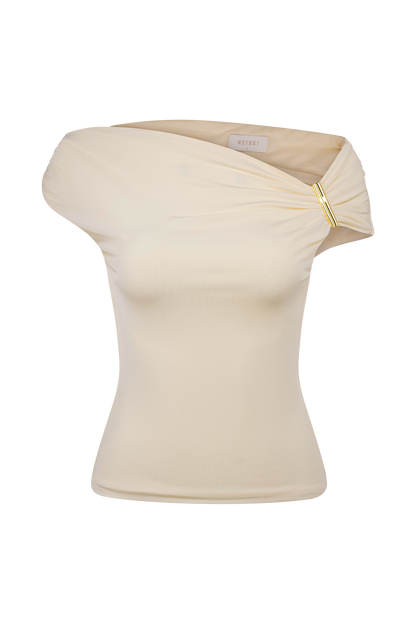 Kinsley Slinky Top With Hardware - Ivory
