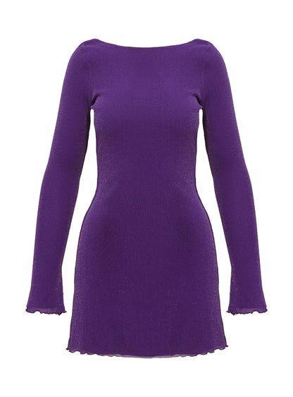 Leshner Long Sleeve Mini Dress Purple