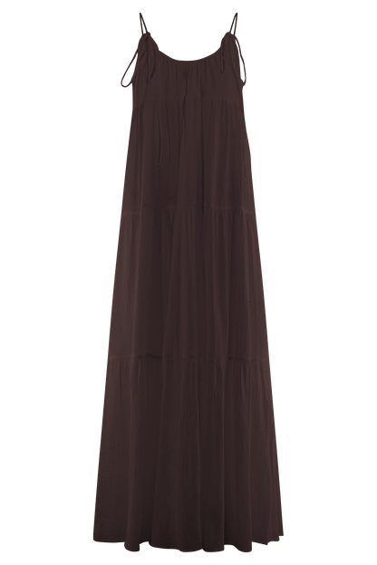 Lenny Front Tie Top - Chocolate
