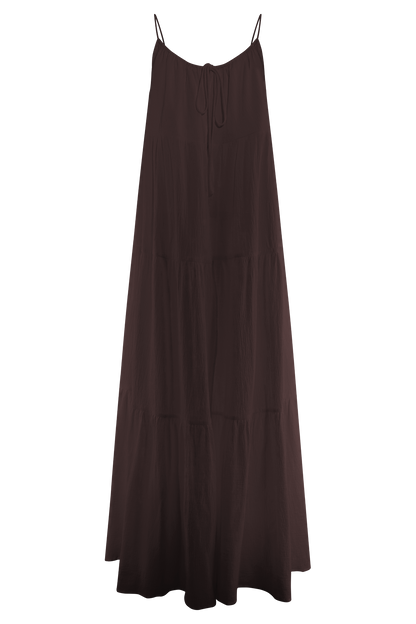 Lenny Front Tie Top - Chocolate