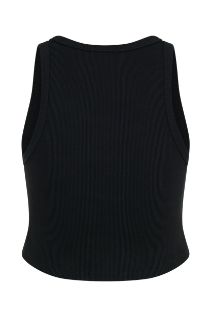 Morgana Ribbed Tank Top - Black