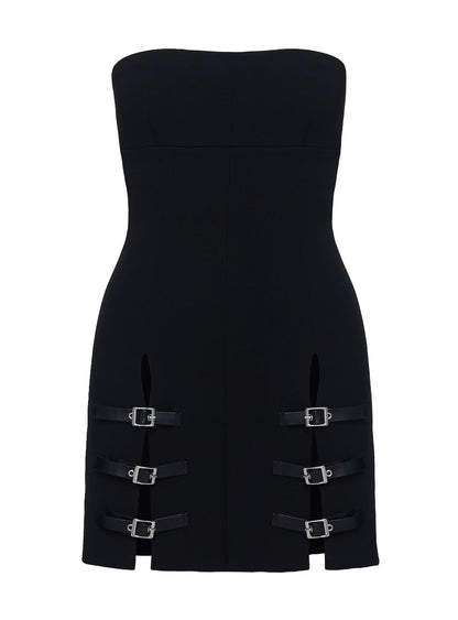 Pleasance Strapless Mini Dress Black