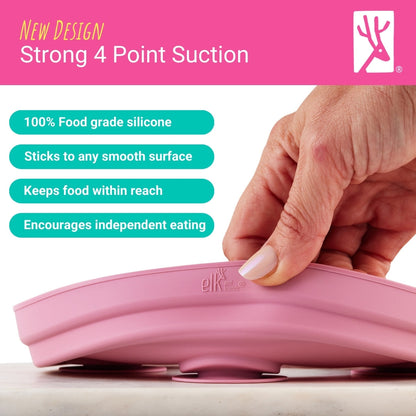 7.8"/20cm Porcelain White Divided Plates with Silicone Suction Sleeves