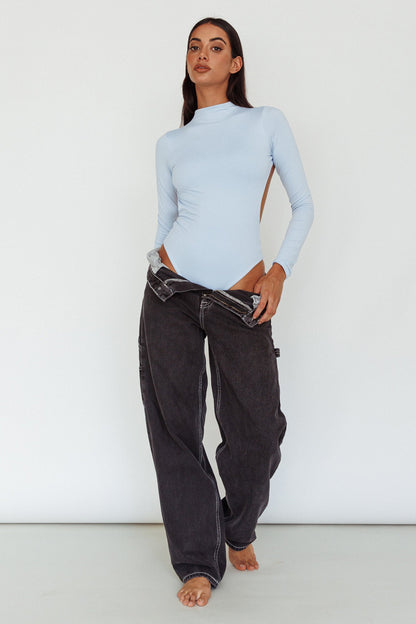 Remy Open Back Bodysuit Light Blue