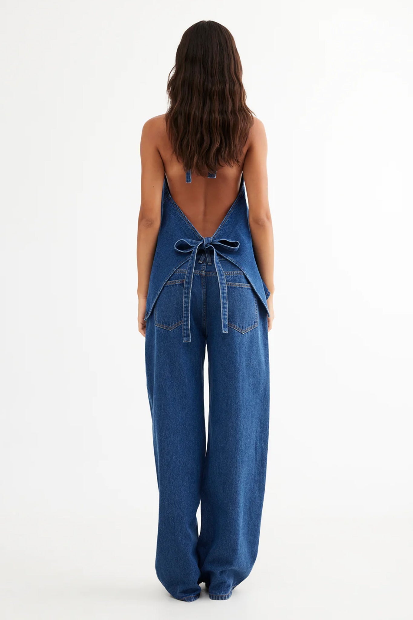 LIONESS Hills Halter Top Dark Denim