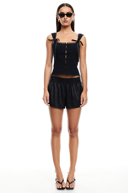 LIONESS Crystal Cami Top Onyx