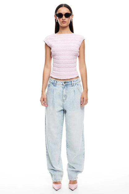 LIONESS Uno Tie Top Blush