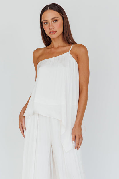 Pollina One Shoulder Top Cream