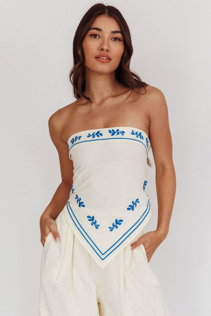 Sought After Tied Back Strapless Top Oat