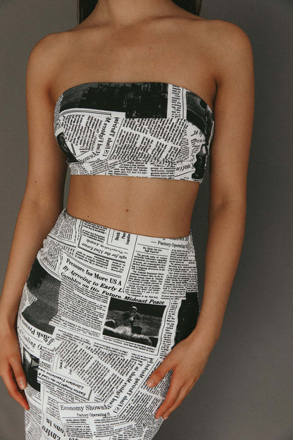 Extra Extra Bandeau Crop Top White