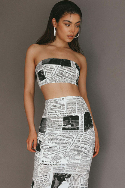 Extra Extra Bandeau Crop Top White