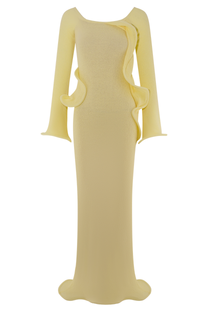 Sandrine Off Shoulder Knit Maxi Dress - Lemon