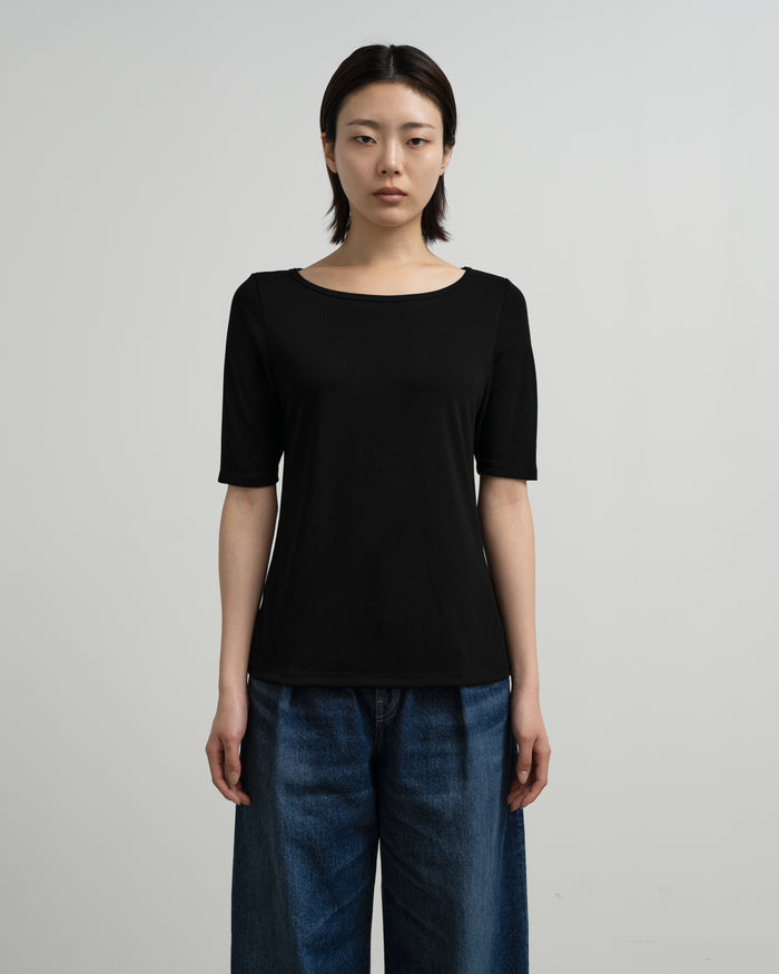 Bamboo Rayon Smooth Boat Neck Tee