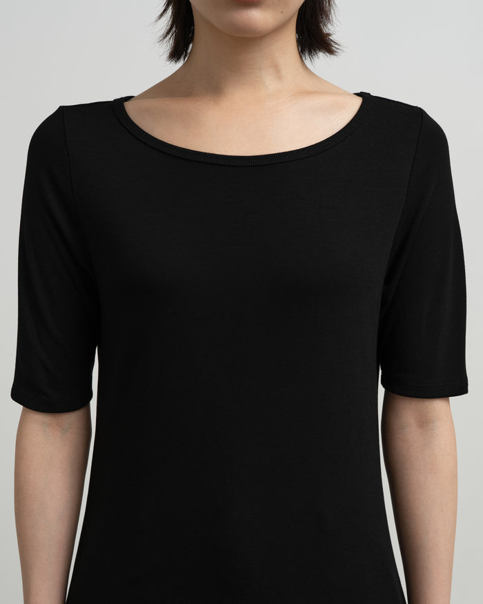 Bamboo Rayon Smooth Boat Neck Tee