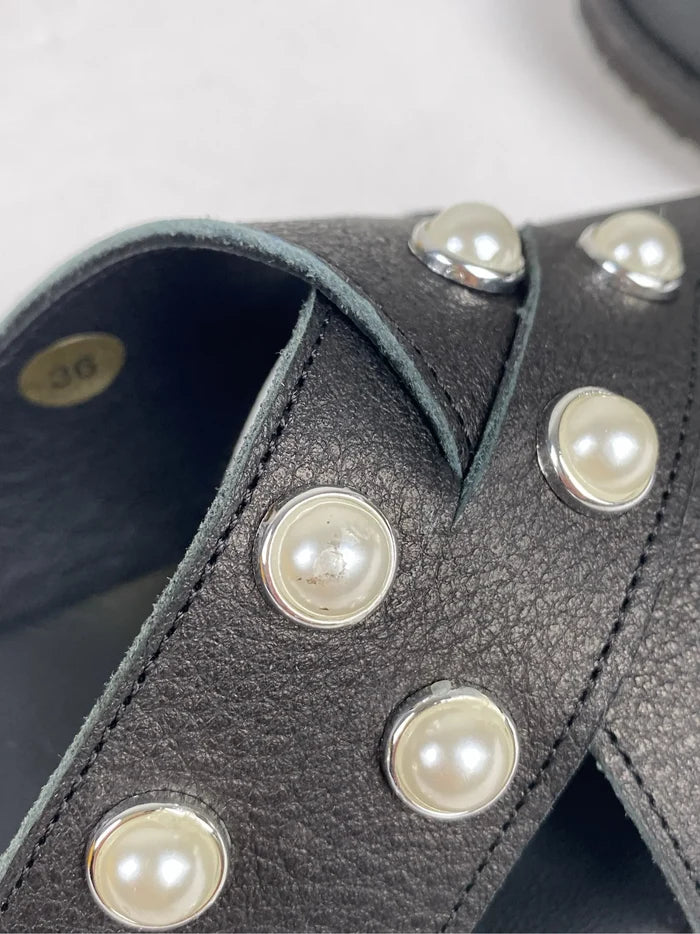 Blankens Mette With Pearls Black Sandals