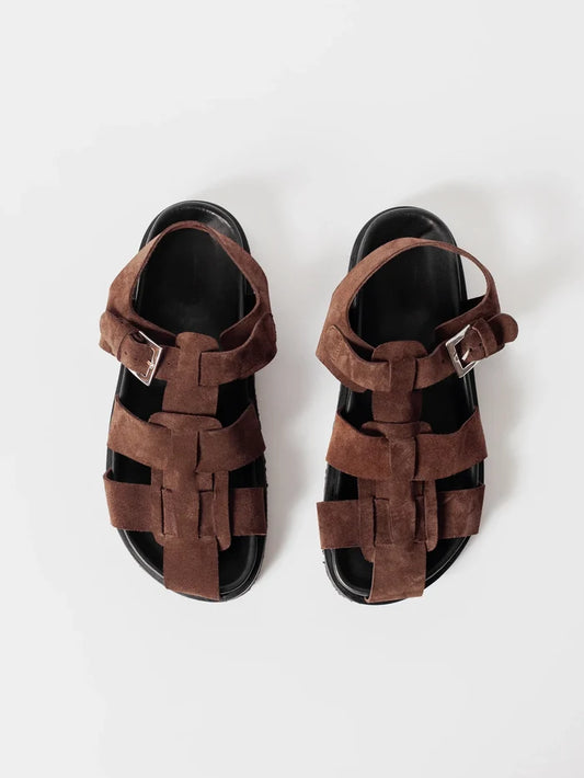 Blankens Sanremo Sempre Brown Suede-sandaler NWT