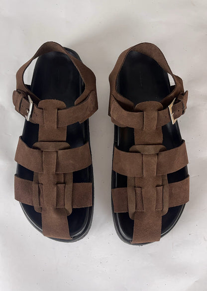 Blankens Sanremo Sempre Brown Suede-sandaler NWT