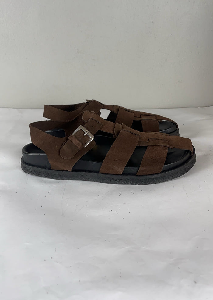 Blankens Sanremo Sempre Brown Suede-sandaler NWT