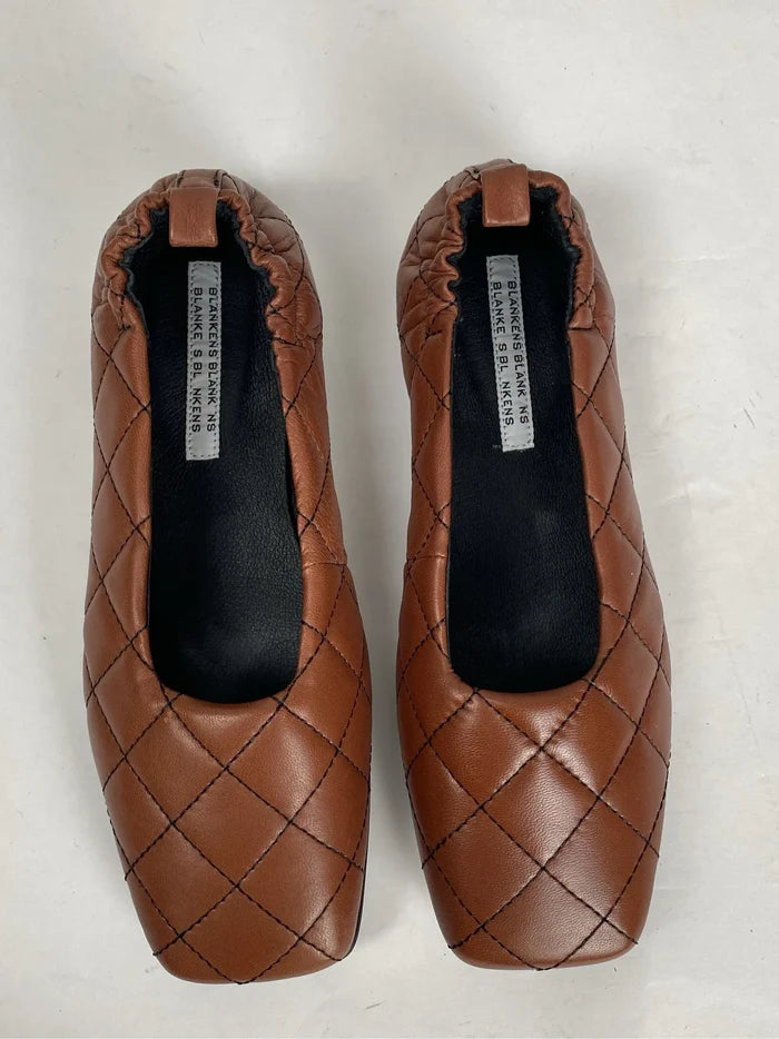 Blankens The Leah Quilted Brown Ballet flats