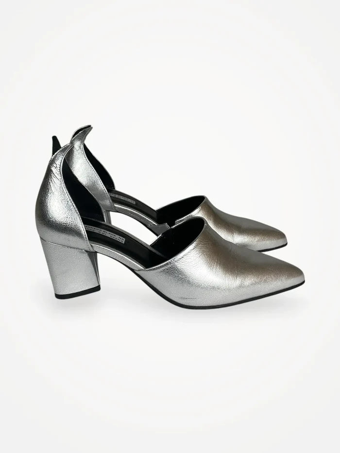 Blankens The Riverside Silver-skinnklackar NWOT