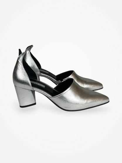 Blankens The Riverside Silver-skinnklackar NWOT