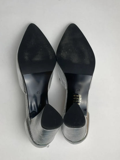 Blankens The Riverside Silver-skinnklackar NWOT