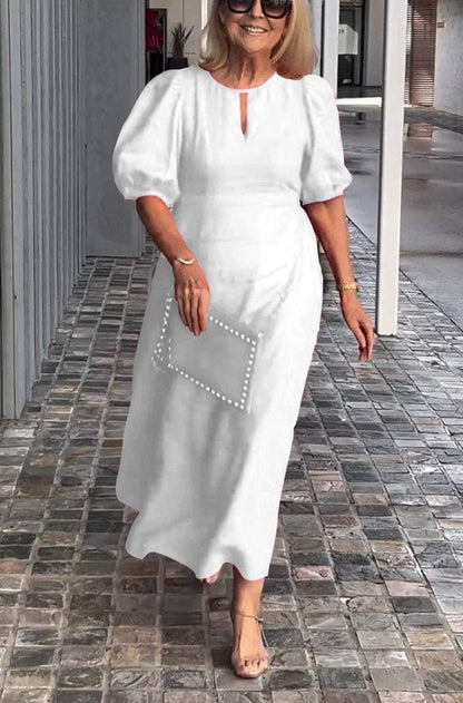 Clara - Elegant Puff-Sleeve Dress