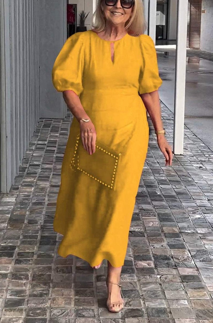 Clara - Elegant Puff-Sleeve Dress