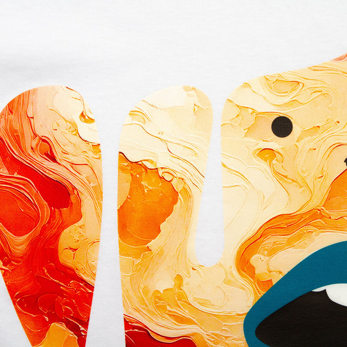 Droplet Face 014 Back Print - Tshirt - White