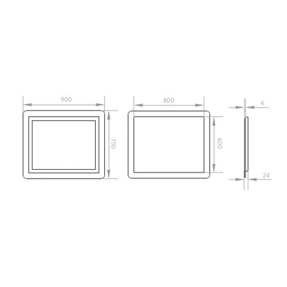 Espejo Led Desempañante 90x70 cm