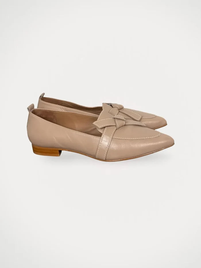 Flattered Ally Leather Sand-skinnballerinaskor