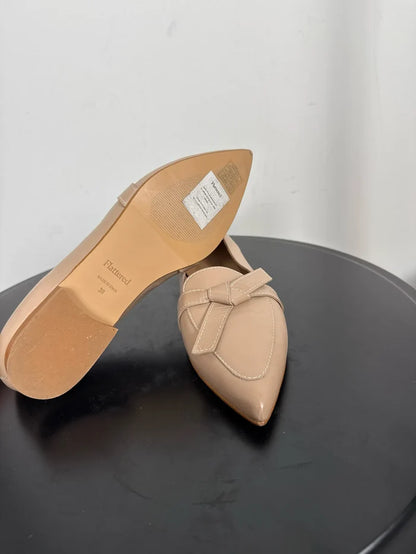 Flattered Ally Leather Sand-skinnballerinaskor