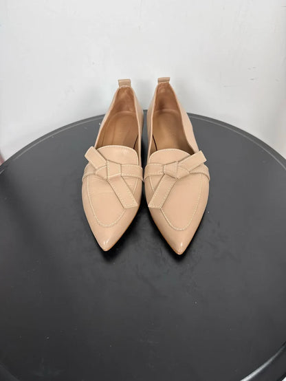 Flattered Ally Leather Sand-skinnballerinaskor
