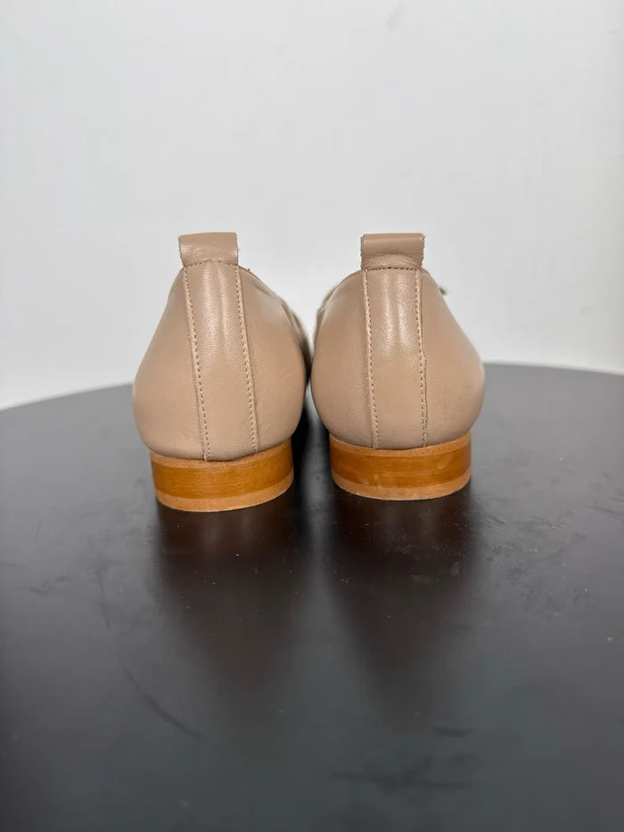 Flattered Ally Leather Sand-skinnballerinaskor